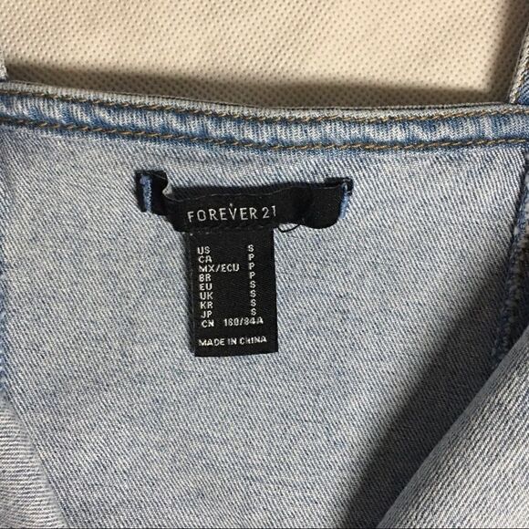 Forever 21 jean zipper dress overalls size Small - Picture 4 of 4